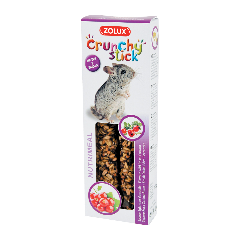 Crunchy stick pour chinchillas saveur églantine et groseilles