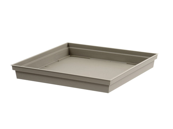 Soucoupe carrée pour pot de fleur toscane 40 cm - taupe