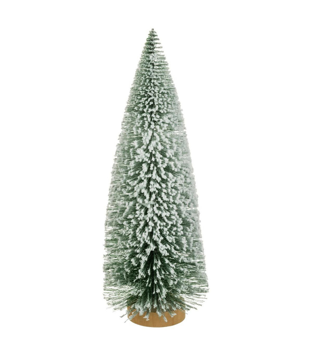 Décoration de noël sapin de table artificiel vert enneigé h 25 cm