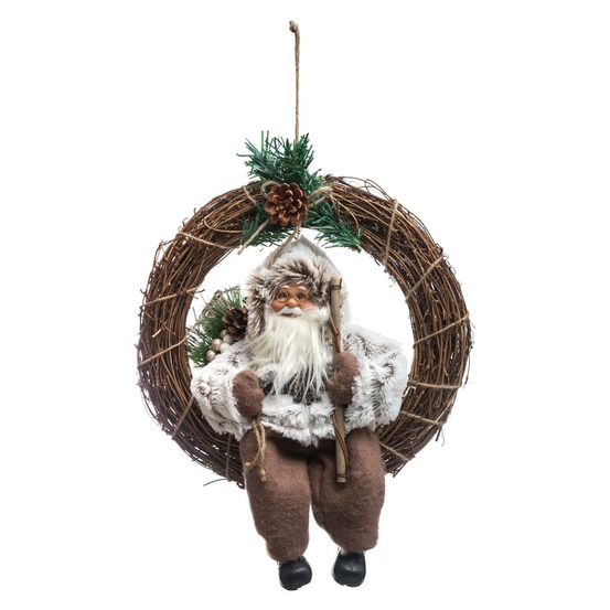 Décoration père-noël sur couronne - fééric christmas