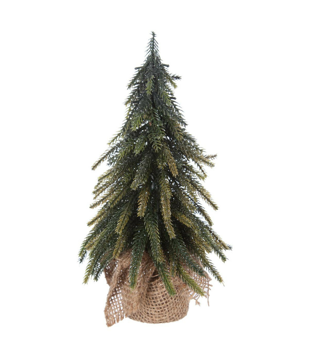 Sapin de table artificiel avec base en jute h 27 cm
