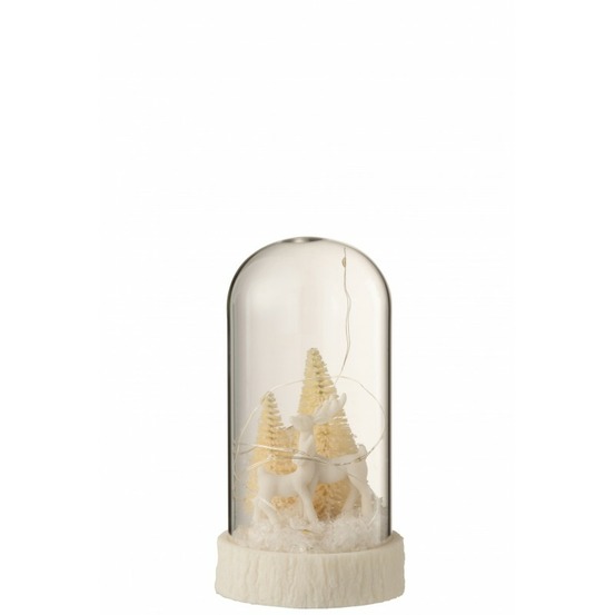 Cloche de noël en verre blanc 9x9x17 cm