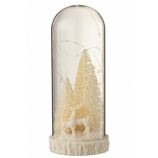Cloche de noël en verre blanc 12x12x28 cm