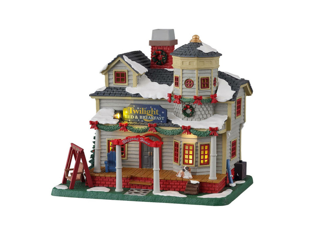 Le bed & breakfast twilight avec fumée dans la cheminée, avec adaptateur 4. 5v