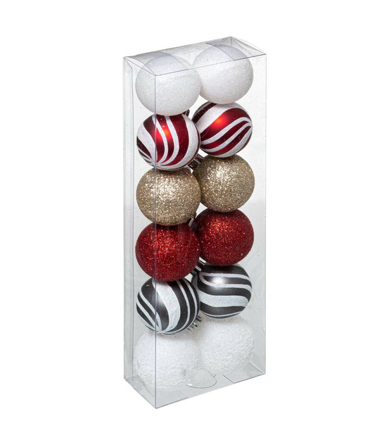Déco de sapin lot de 12 boules de noël d 4 cm - multicolore
