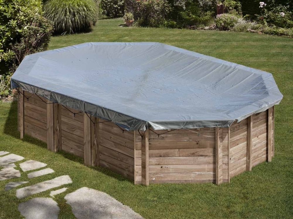Bâche d'hivernage pour piscine bois octogonale nade 4,36 x 3,36 m