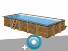 Kit piscine bois  braga 8,15 x 4,20 x 1,46 m + spot