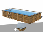 Kit piscine bois  braga 8,15 x 4,20 x 1,46 m + bâche hiver