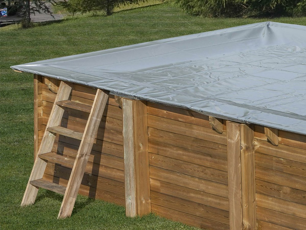 Bâche d'hivernage pour piscine bois carrée carra 3,05 x 3,05 m
