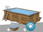 Kit piscine bois  marbella 4,20 x 2,70 x 1,17 m + bâche hiver + spot