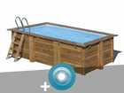 Kit piscine bois  marbella 4,20 x 2,70 x 1,17 m + spot