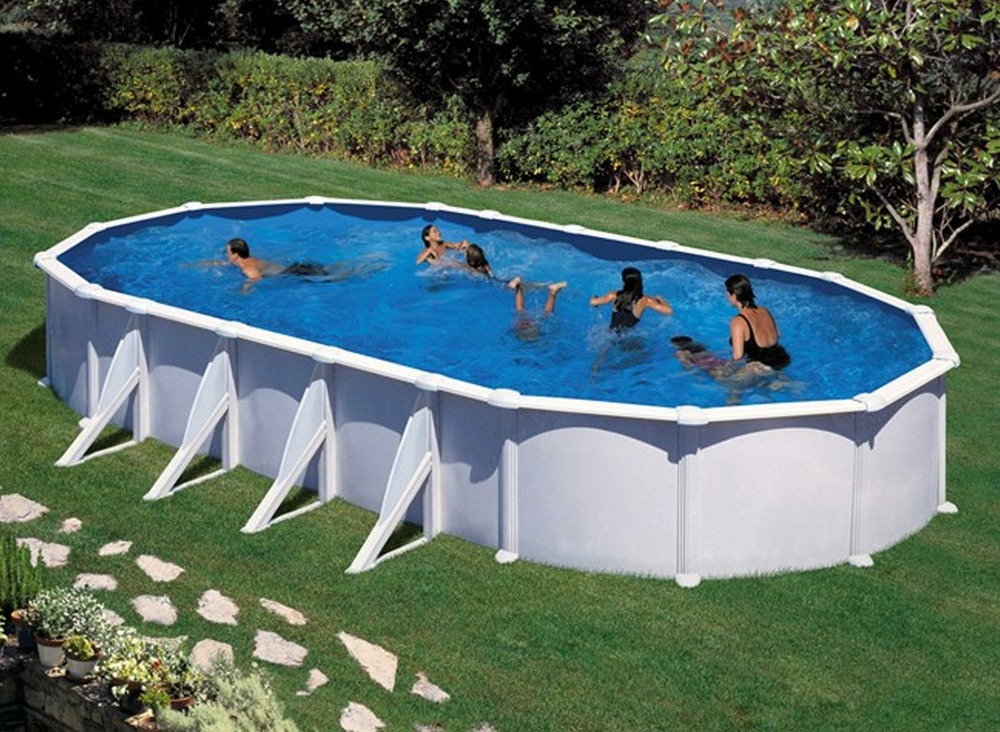 Piscine acier blanc atlantis ovale 9,20 x 5,05 x 1,32 m