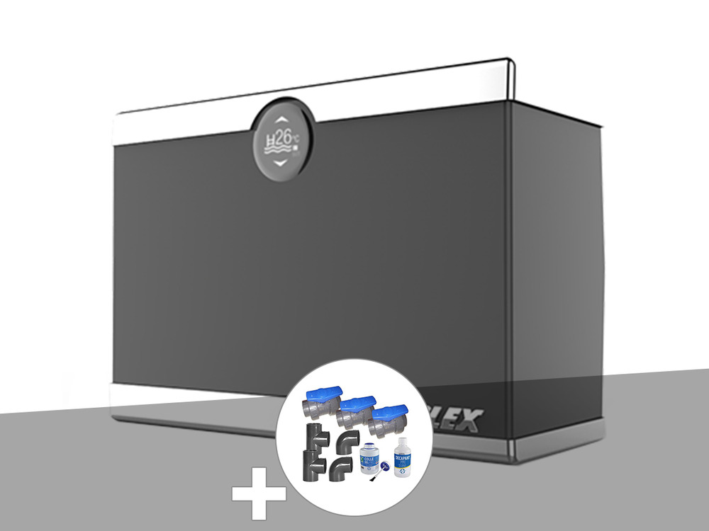 Pompe à chaleur 15,50 kw silent max 155 full inverter + kit by-pass ø 50 mm