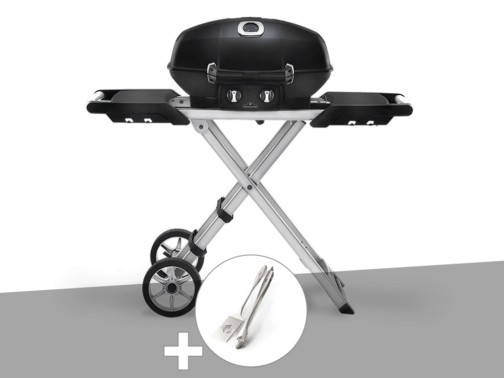 Barbecue à gaz travel q pro 285x + ensemble 2 ustensiles