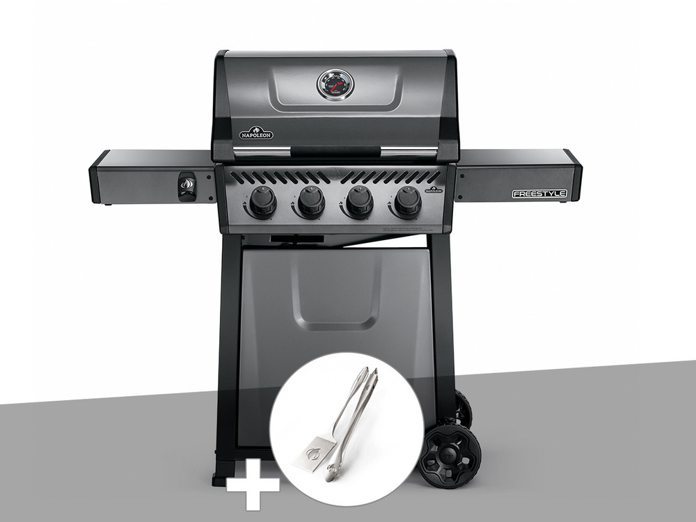 Barbecue à gaz freestyle f425 + ensemble 2 ustensiles