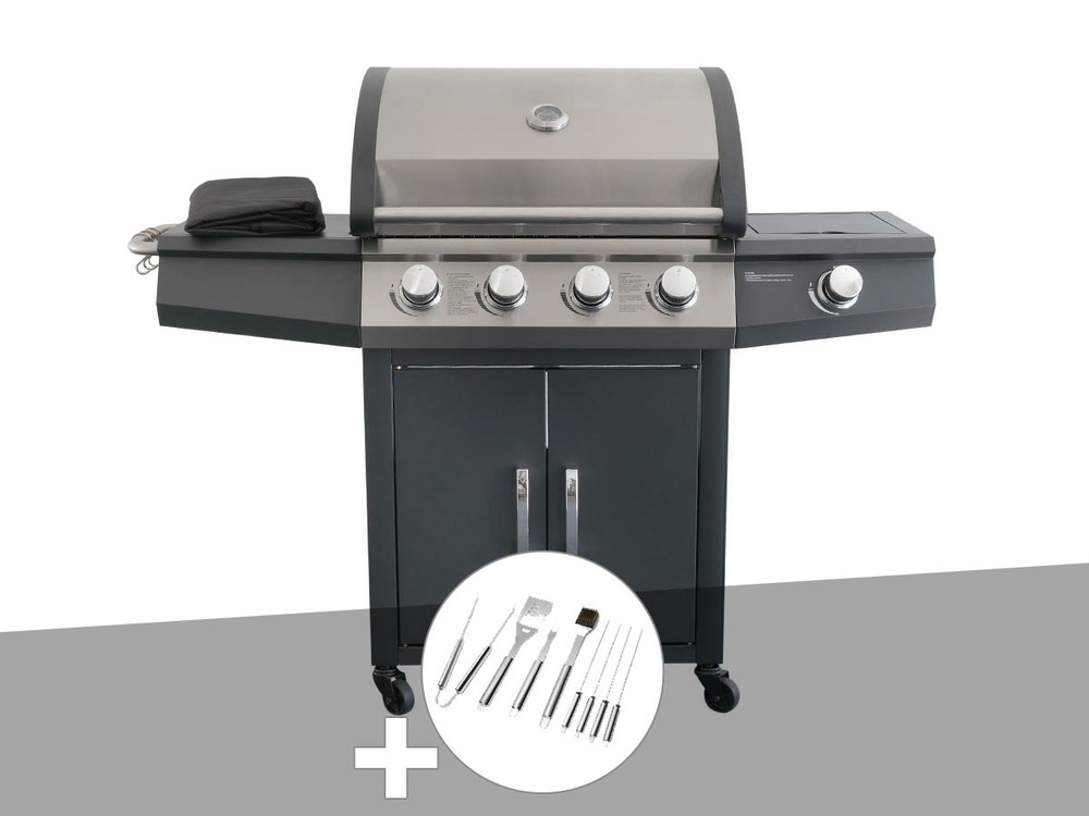 Barbecue à gaz piretto + malette 8 ustensiles