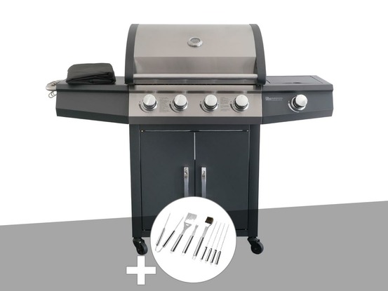 Barbecue à gaz piretto + malette 8 ustensiles