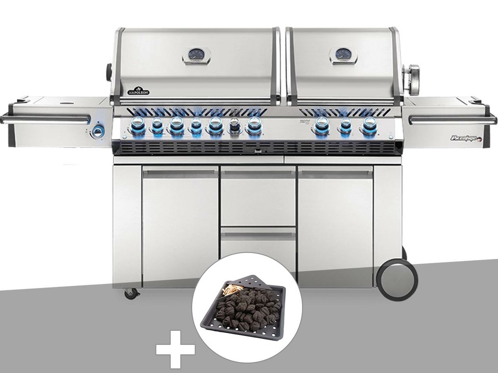 Barbecue à gaz prestige pro 825 + plateau charbon