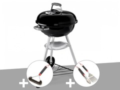 Barbecue  compact kettle 47 cm + brosse + kit ustensiles