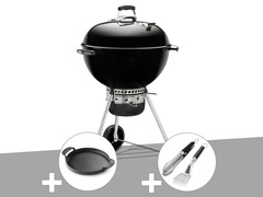 Barbecue  master-touch gbs 57 cm noir + plancha + kit ustensile