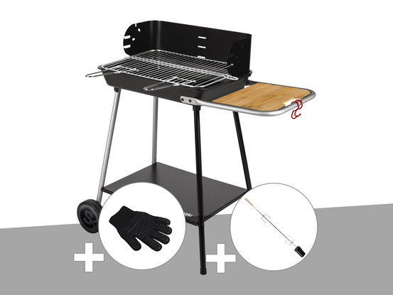 Barbecue charbon florence + gant de protection + kit tournebroche