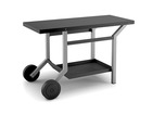Table pour plancha roulante acier noir et gris clair