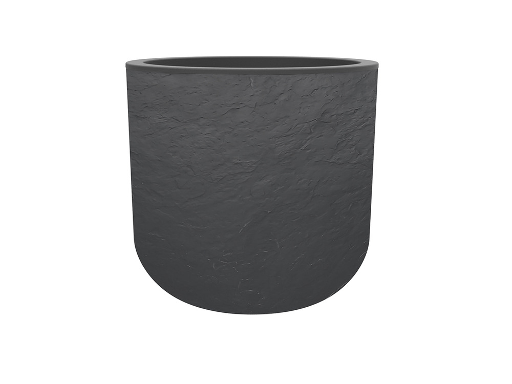 Pot de fleurs rond en plastique volcania up anthracite - ø 40 cm