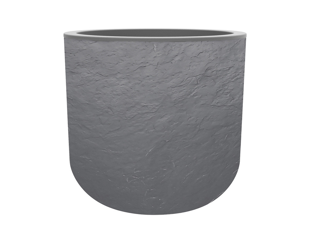 Pot de fleurs rond en plastique volcania up gris galet - ø 50 cm