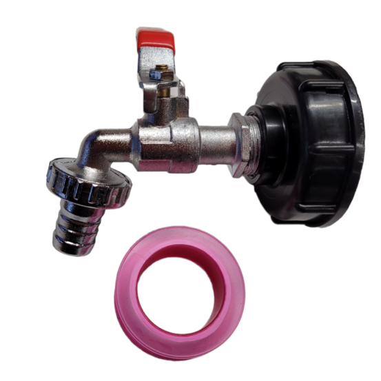 Robinet en laiton avec raccord (s60x6) pour cuve ibc