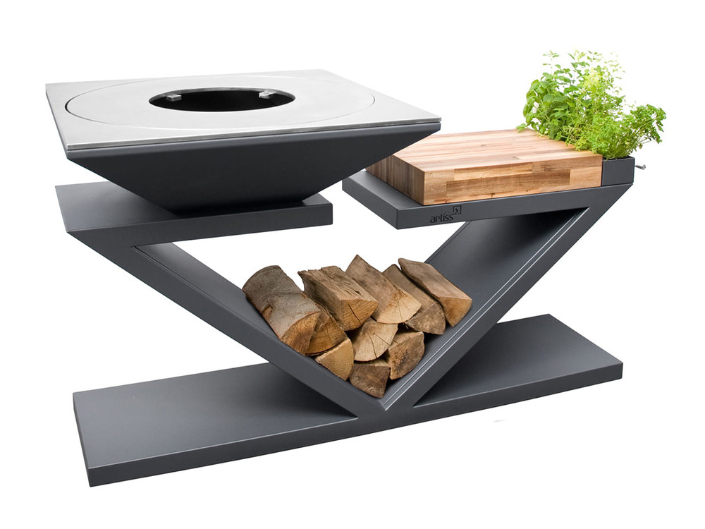 Brasero g5 graphite plaque de cuisson acier inoxydable alimentaire - artiss