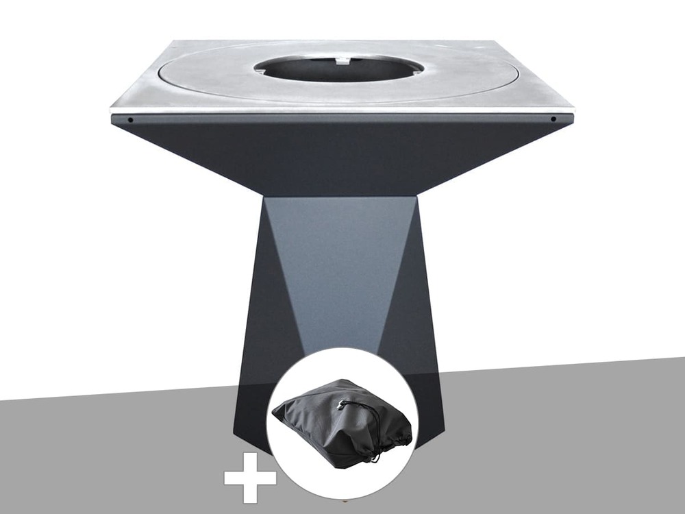 Brasero g1 graphite plaque acier carbone + housse de protection - artiss