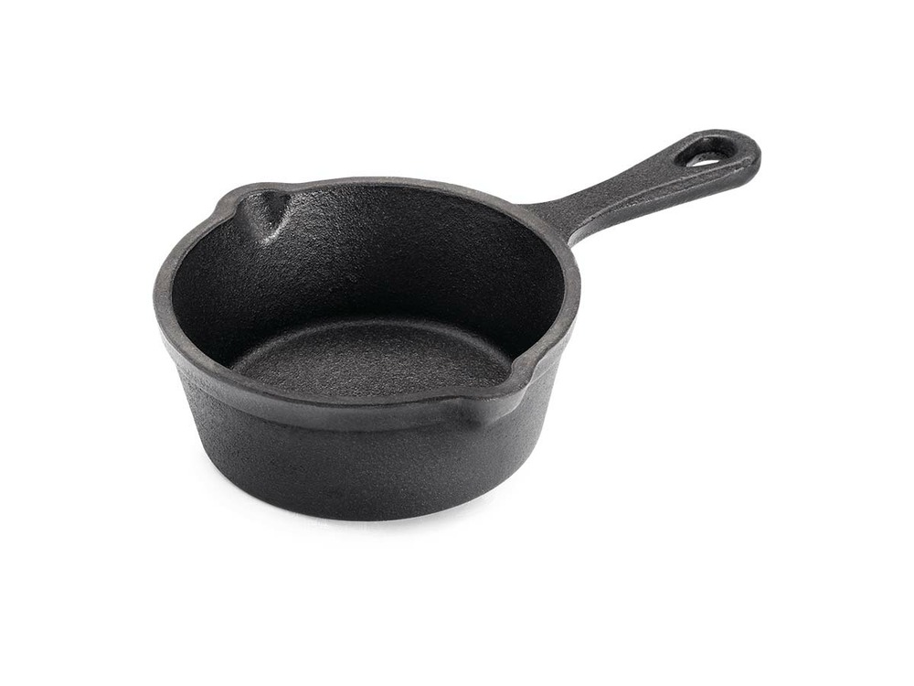 Poêle en fonte ø 10 cm avec becs verseurs pour barbecue