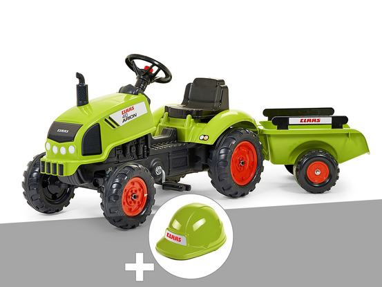 Tracteur enfant claas arion 410 avec remorque 2 à 5 ans + casque