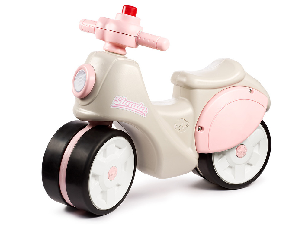 Porteur enfant scooter strada crème et rose 1 à 3 ans