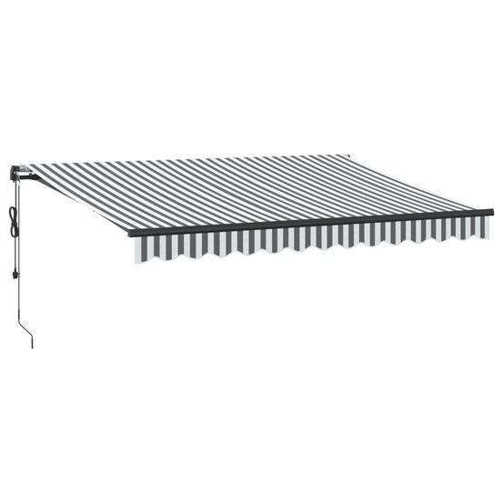 Auvent rétractable anthracite et blanc 350 x 250 cm polyester