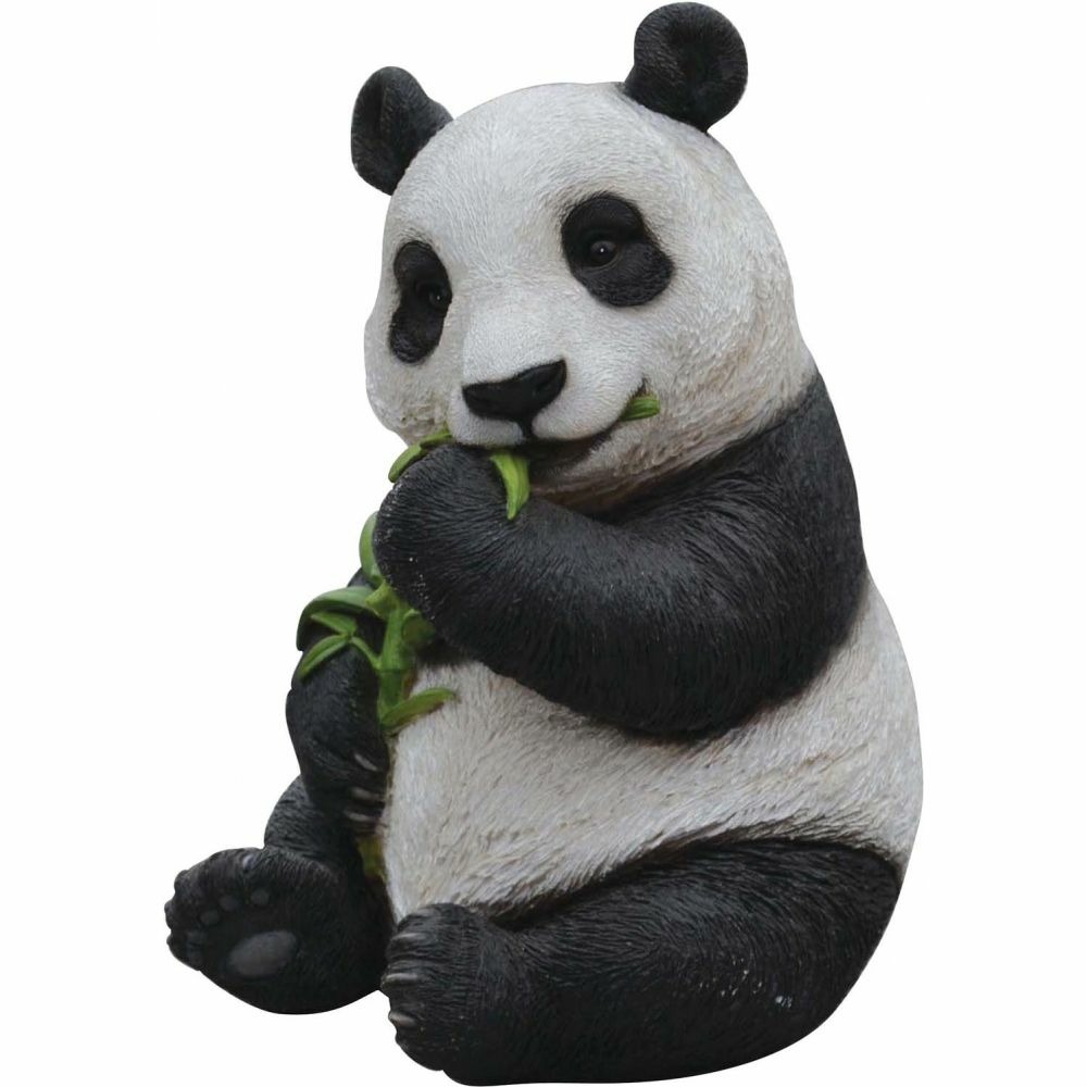 Panda mangeant de l'eucalyptus en résine