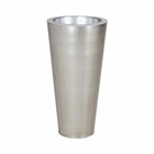 Grand vase rond et haut en zinc titanium