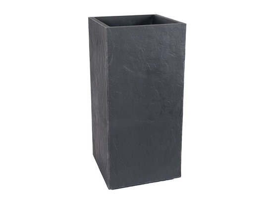 Pot de fleurs carré haut volcania - 39,5 x 39,5 x 80 cm - 31 l - gris anthracite