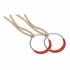 Anneaux de gymnastique en métal avec corde (lot de 2) cordes en chanvre synthéti