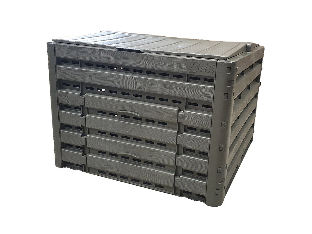 Composteur compost'wood modulable 400 l, taupe imitation bois