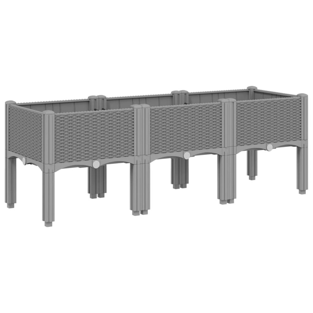 Jardinière d'extérieur avec pieds gris clair 120x40x42 cm pp