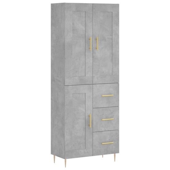 Buffet bahut commode armoire meuble de rangement organisateur cuisine salle de séjour salon haut 69,5 x 34 x 180 cm bois d'in