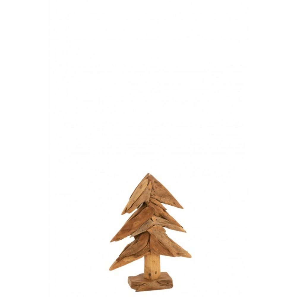 Arbre de noël morceaux de teck en bois naturel 25x10.5x48.5 cm h50