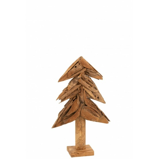 Arbre de noël morceaux de teck en bois naturel 40x14x80 cm h80