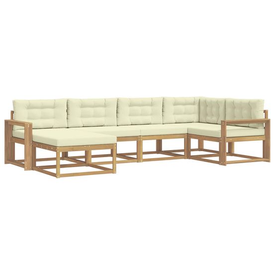 Ensemble de canapés d'extérieur 5 pc blanc et crème polyester