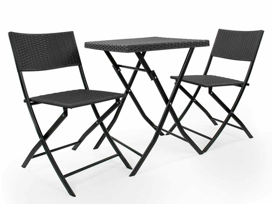 Salon de jardin en résine tressée oruro 2 places anthracite