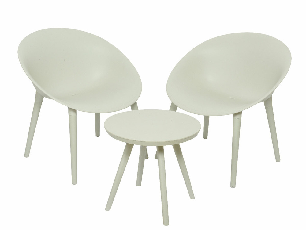 Salon de jardin en plastique marbella blanc