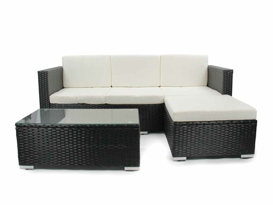 Salon de jardin en résine tressée camiri 4 places noir