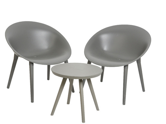 Salon de jardin en plastique marbella anthracite