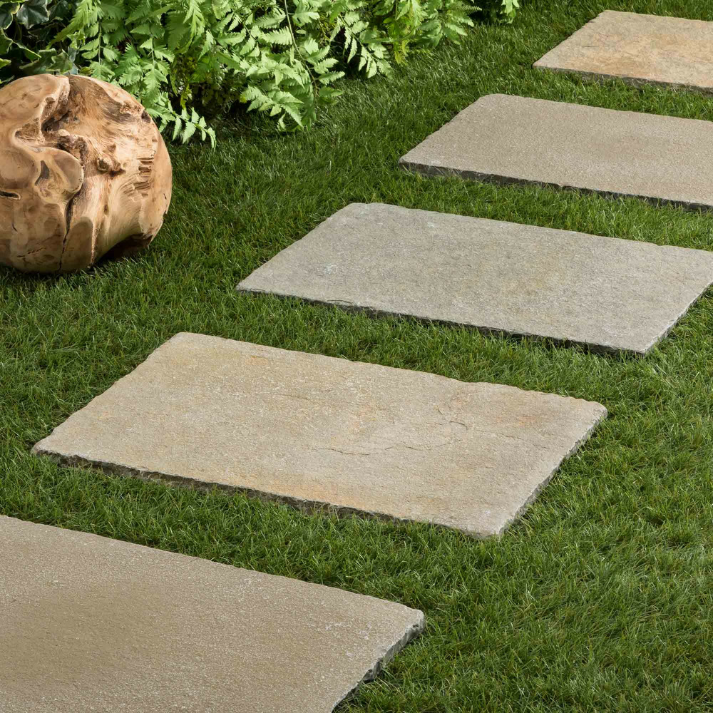 Pas japonais rectangle pierre de tandur beige 60x40x2 cm (à l'unité) - ro'ma nature